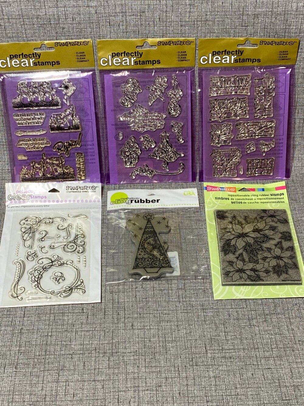 NEW Stampendous Perfectly Clear Cling Stamps Christmas Snowmen Lot Of 6 NIP